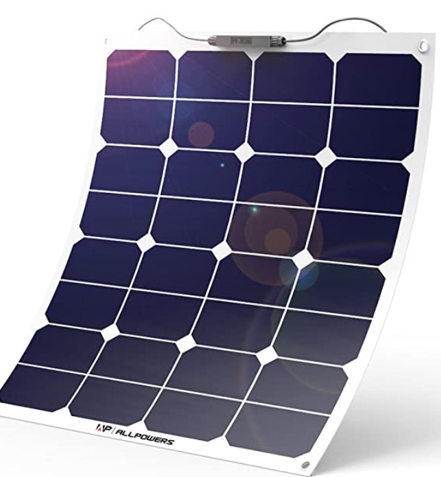 ALLPOWERS 18V 12V 50W Bendable Solar Cell Water Resistant Solar Power Charger for RV, Boat