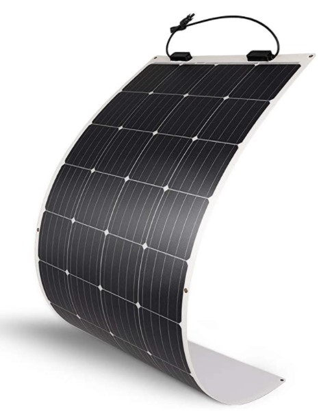 Lensun 60W 12V ETFE Black Flexible Solar Panel with Rubber Strip Ultra Lightweight For RV Camper Boat