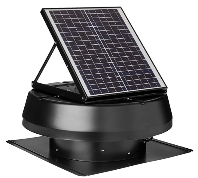 iLIVING HYBRID Smart Exhaust Solar Roof Attic Exhaust Fan