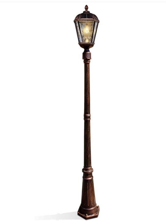 Royal Bulb Solar Lamppost, GS Solar Light Bulb, Single Lamp, Bronze GS-98B-S-BB