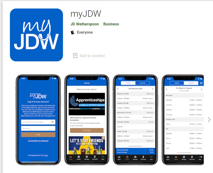 myJDW Staff App Download